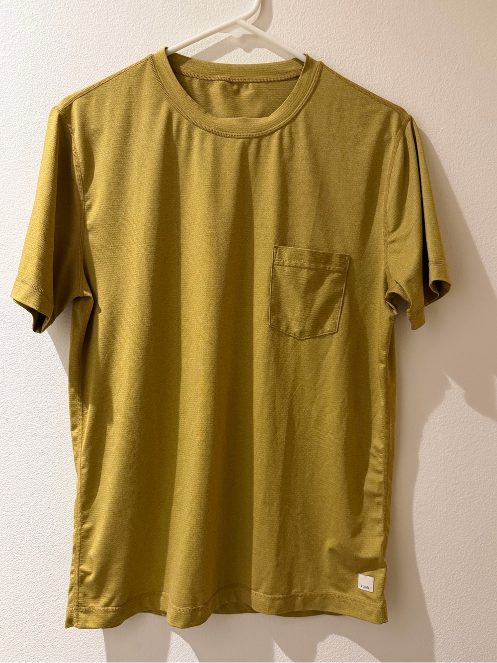 Vuori Men's Mustard Yellow Pocket Crew Neck T-Shirt